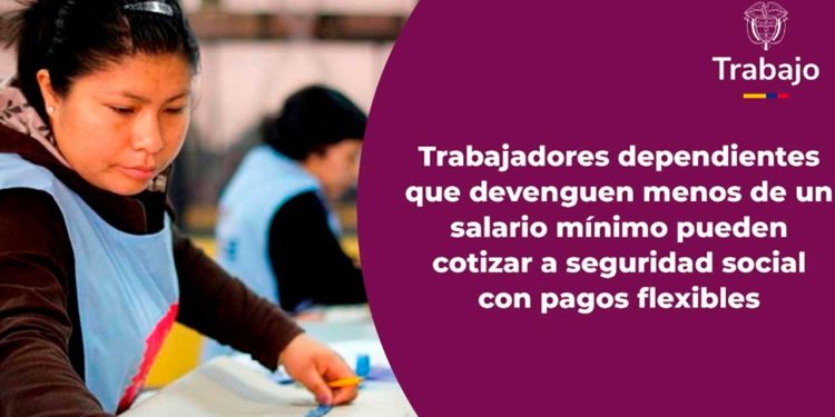 Trabajadores dependientes con menos de un salario mínimo pueden cotizar a seguridad social con pagos flexibles