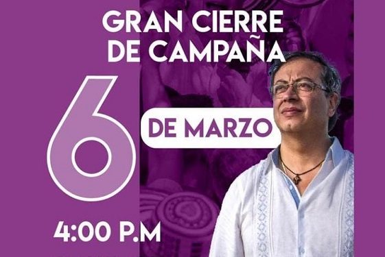Gustavo Petro, cierra su campaña en Barranquilla