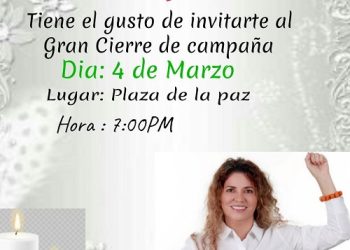 La candidata al Senado Virna Fadul, cierra su campaña en la Plaza de la Paz