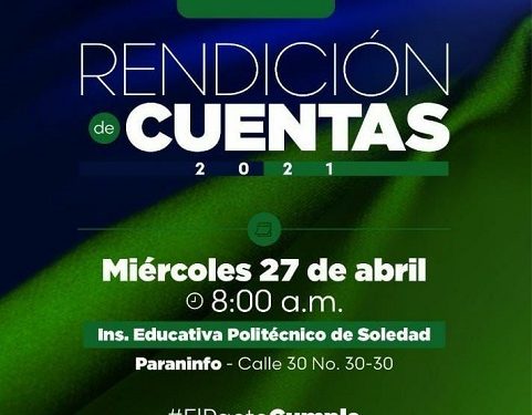 Alcaldía de Soledad invita a participar en la Rendición de Cuentas vigencia 2021