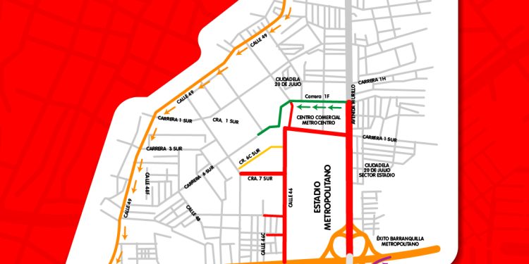 Por partido de la selección Colombia se establecen medidas de movilidad para el jueves 12 de octubre