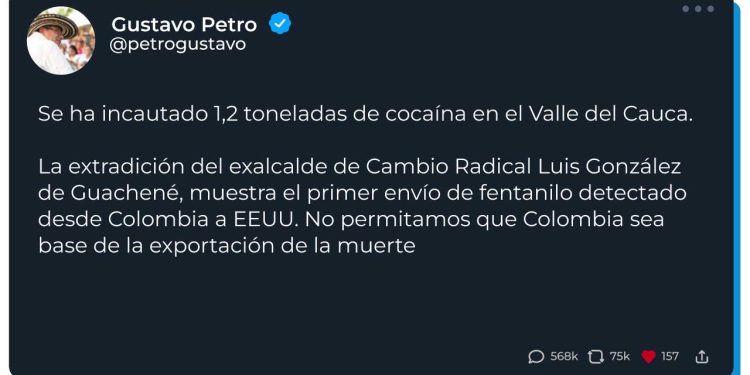 Presidente Petro destacó incautación de 1,2 toneladas de cocaína